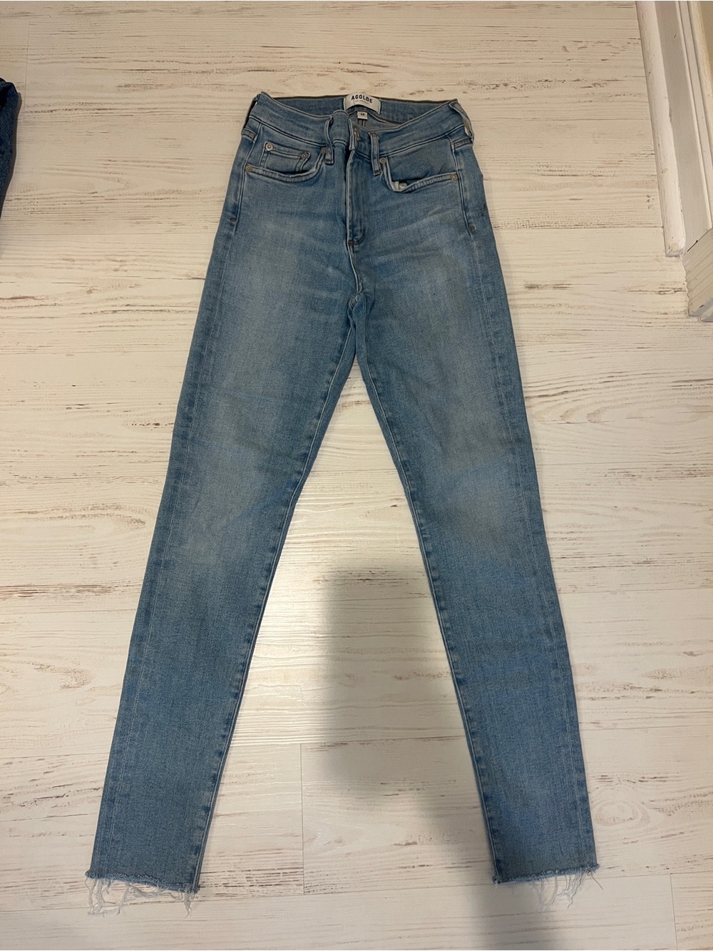 Agolde Sophie High-Rise Jeans in Light Blue Size 24